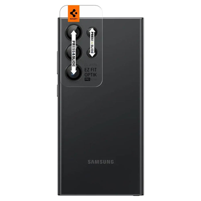 Spigen Optik.tR EZ Fit Camera Protector for Samsung Galaxy S24 Ultra - Black 2 pcs. - Cell phone tempered