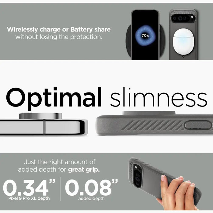 Spigen Rugged Armor Case for Google Pixel 9 Pro XL - Gray - Cell phone cases and covers<<<HurtelXML