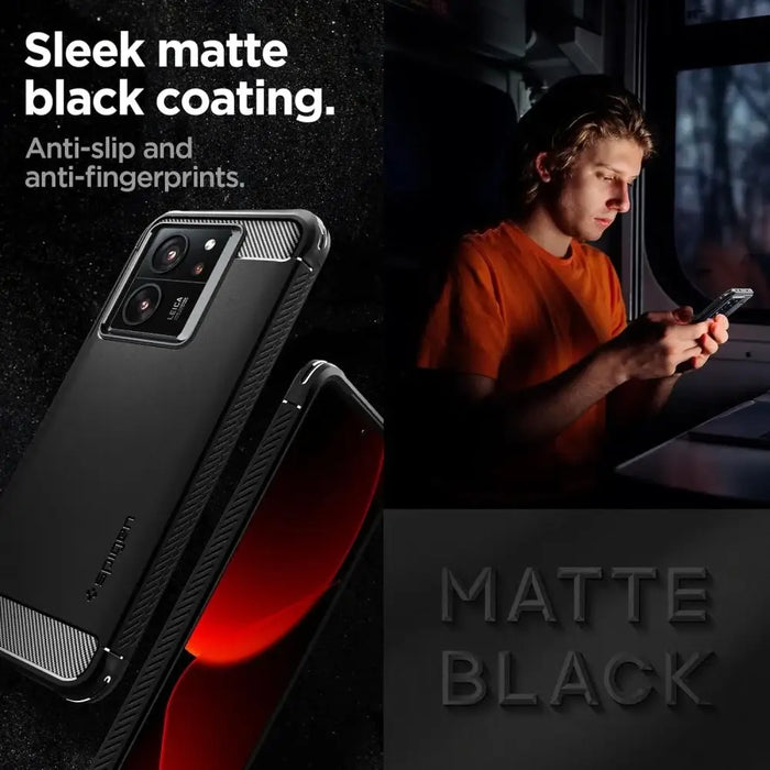 Spigen Rugged Armor case for Xiaomi 13T / 13T Pro - matte black - Cell phone cases and covers<<<HurtelXML