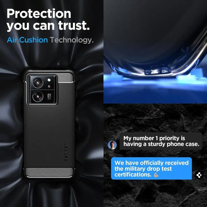 Spigen Rugged Armor case for Xiaomi 13T / 13T Pro - matte black - Cell phone cases and covers<<<HurtelXML