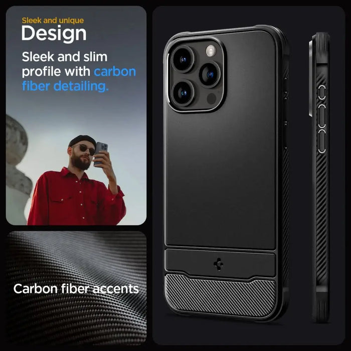 Spigen Rugged Armor Mag Case with MagSafe for iPhone 15 Pro - Matte Black - Cell phone cases and covers<<<HurtelXML