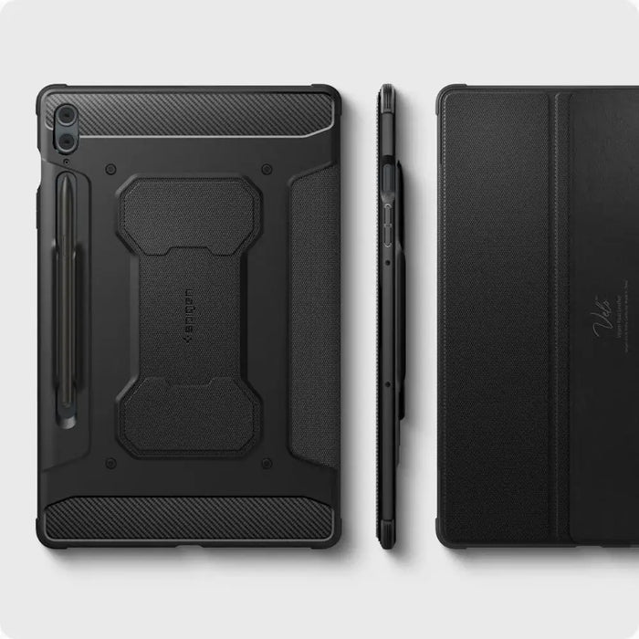 Spigen Rugged Armor Pro Case for Samsung Galaxy Tab S9 FE+ 12.4’’ X610 / X616B - Black - Cell phone cases