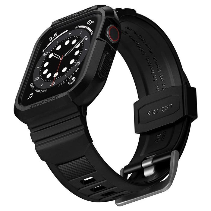 Spigen Rugged Armor Pro Case with Strap for Apple Watch 4 / 5 / 6 / 7 / 8 / SE (44/45 mm) - Black - Cell phone cases