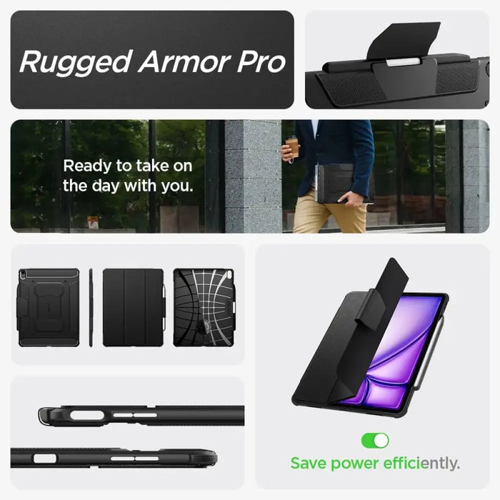 Spigen Rugged Armor Pro iPad Air 13’’ 2024 Case - Black - Cell phone cases and covers<<<HurtelXML