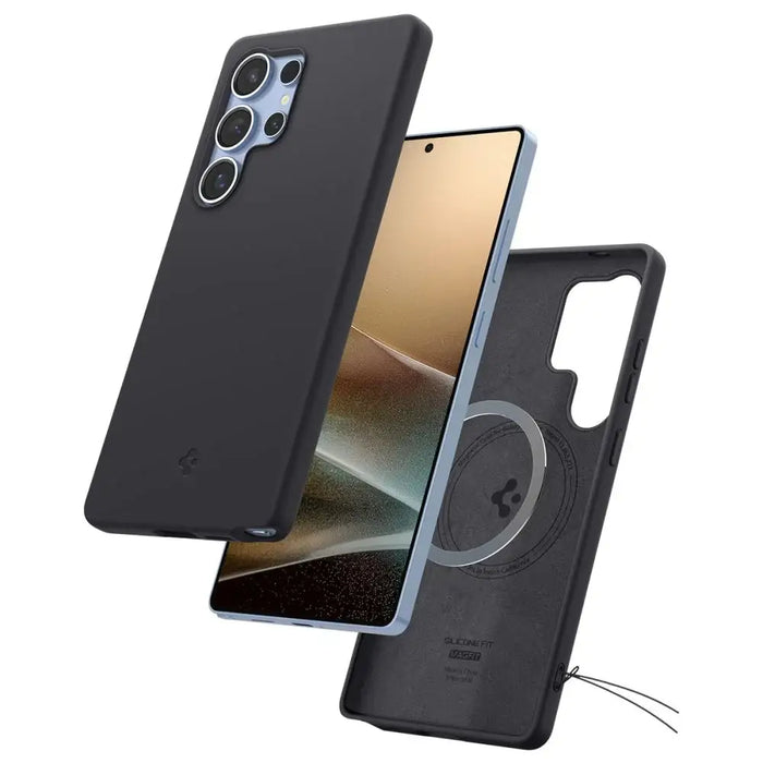 Spigen Silicone Fit Mag Case for Samsung Galaxy S25 Ultra - Black - Cell phone cases and covers<<<HurtelXML