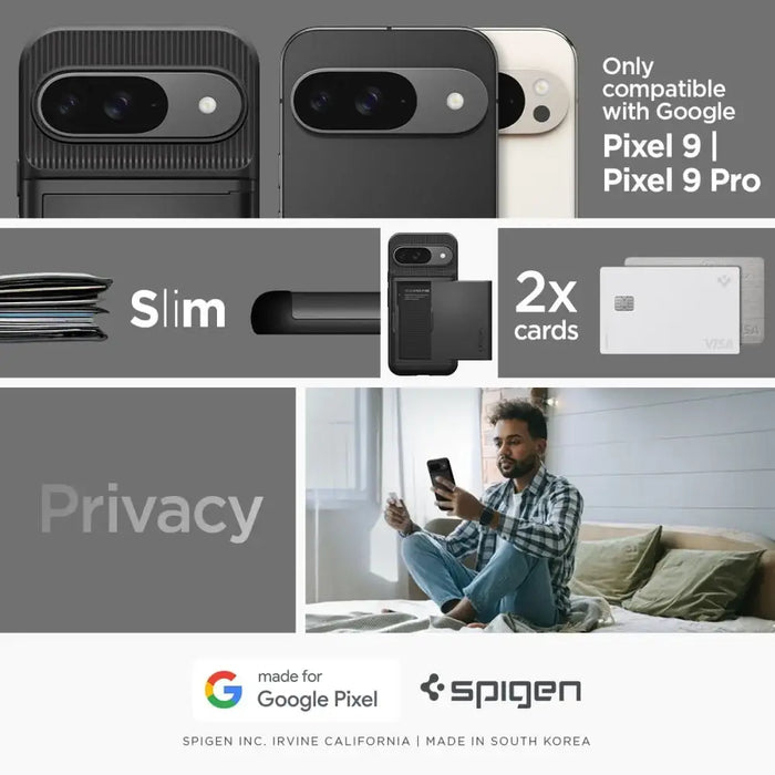 Spigen Slim Armor CS Case for Google Pixel 9 / 9 Pro - Black - Cell phone cases and covers<<<HurtelXML