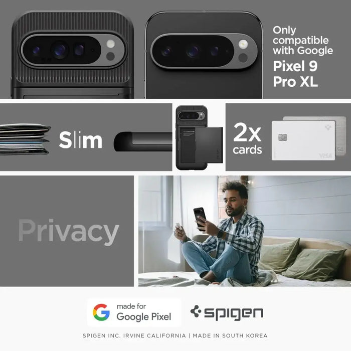 Spigen Slim Armor CS Case for Google Pixel 9 Pro XL - Black - Cell phone cases and covers<<<HurtelXML