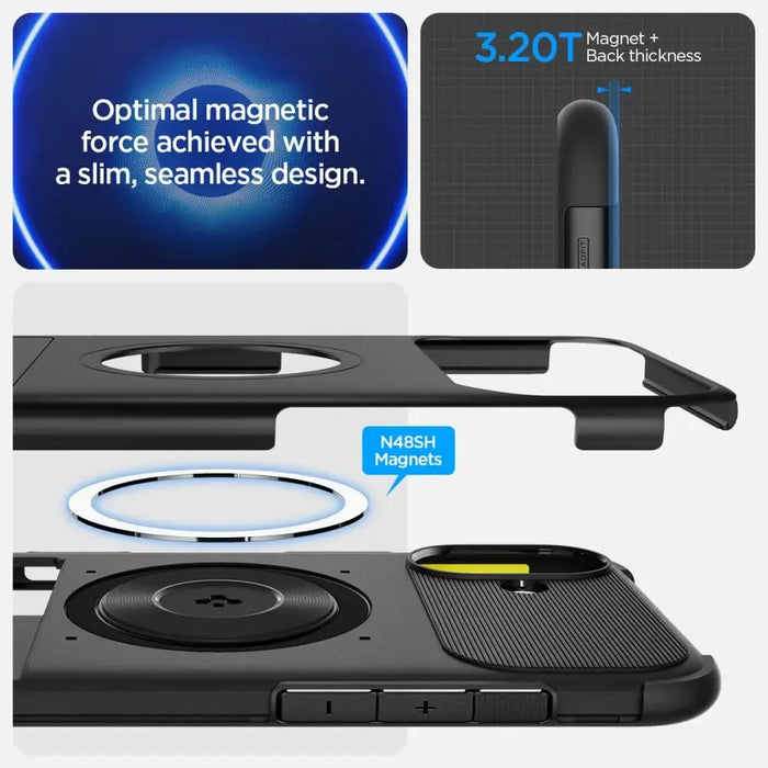 Spigen Slim Armor MagSafe iPhone 16 Case - Black - Cell phone cases and covers<<<HurtelXML