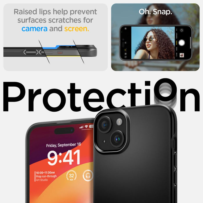 Spigen Thin Fit iPhone 15 Plus Case - Black - Cell phone cases and covers<<<HurtelXML