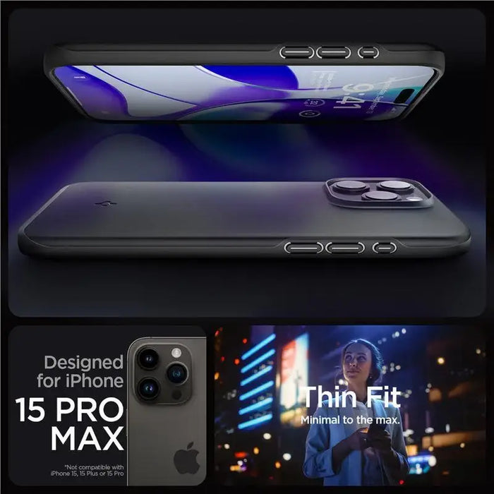 Spigen Thin Fit iPhone 15 Pro Max Case - Black - Cell phone cases and covers<<<HurtelXML