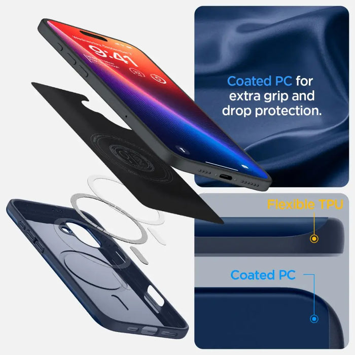 Spigen Thin Fit Magsafe iPhone 16 Case - Blue - Cell phone cases and covers<<<HurtelXML