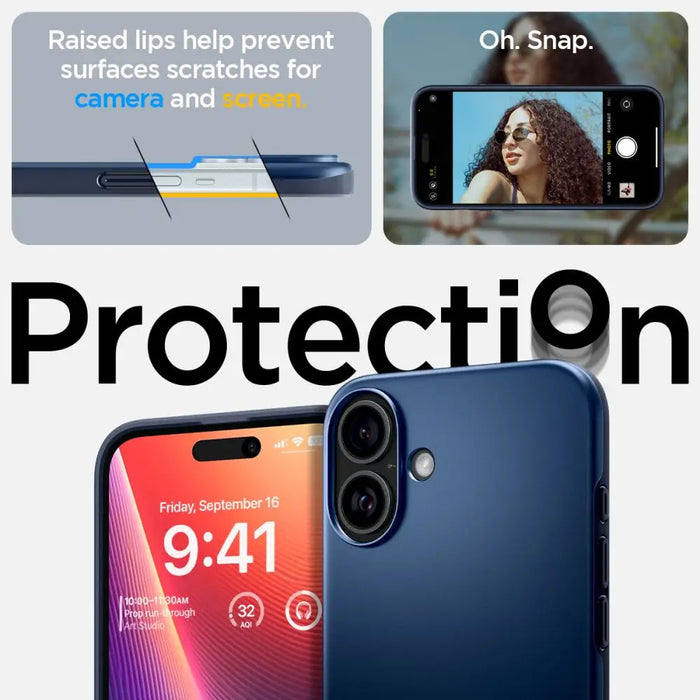 Spigen Thin Fit Magsafe iPhone 16 Case - Blue - Cell phone cases and covers<<<HurtelXML