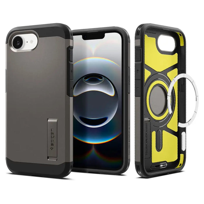 Spigen Tough Armor Case with MagSafe for iPhone 16e with Stand - Gray - Cell phone cases and covers<<<HurtelXML