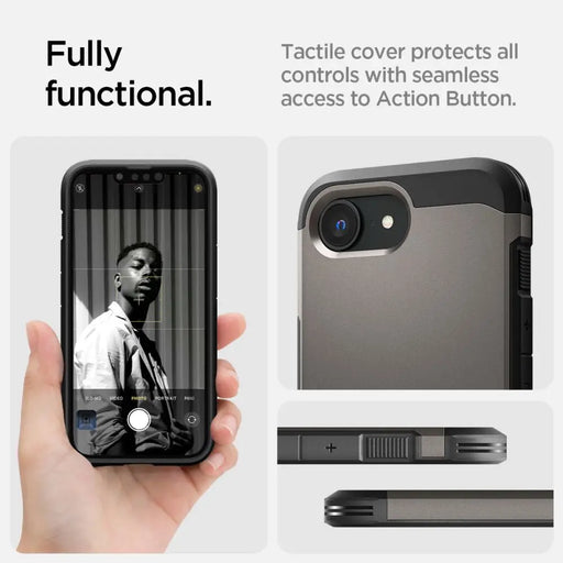 Spigen Tough Armor Case with MagSafe for iPhone 16e with Stand - Gray - Cell phone cases and covers<<<HurtelXML
