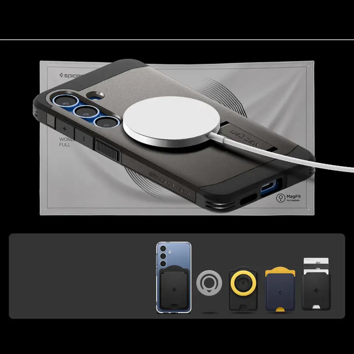 Spigen Tough Armor MagSafe Case for Samsung Galaxy S25 - Gray - Cell phone cases and covers<<<HurtelXML