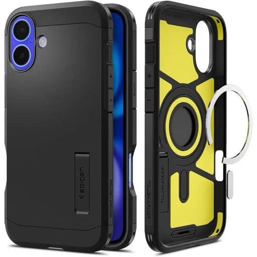 Spigen Tough Armor MagSafe case with stand for iPhone 16 - black - Cell phone cases and covers<<<HurtelXML