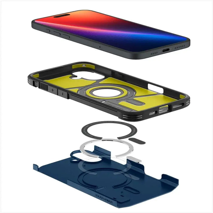 Spigen Tough Armor MagSafe case with stand for iPhone 16 - blue - Cell phone cases and covers<<<HurtelXML