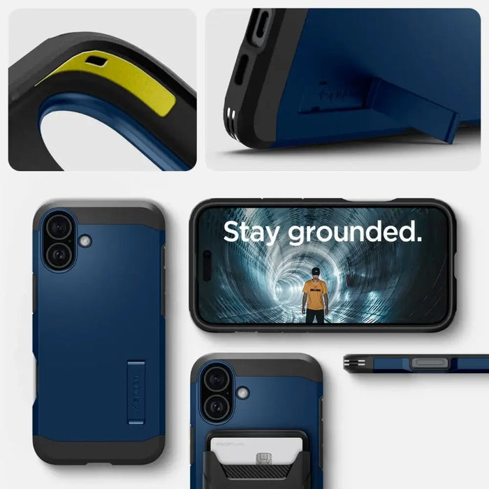 Spigen Tough Armor MagSafe case with stand for iPhone 16 - blue - Cell phone cases and covers<<<HurtelXML