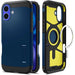 Spigen Tough Armor MagSafe case with stand for iPhone 16 - blue - Cell phone cases and covers<<<HurtelXML