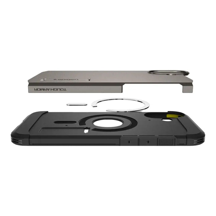 Spigen Tough Armor MagSafe case with stand for iPhone 16 - gunmetal - Cell phone cases and covers<<<HurtelXML