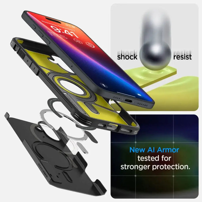 Spigen Tough Armor MagSafe Case with Stand for iPhone 16 Plus - Black - Cell phone cases and covers<<<HurtelXML