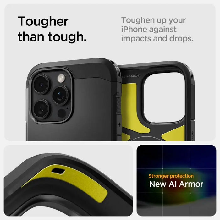 Spigen Tough Armor MagSafe Case with Stand for iPhone 16 Pro Max - Black - Cell phone cases and covers<<<HurtelXML