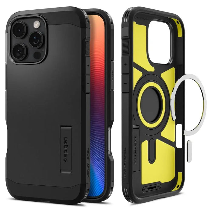 Spigen Tough Armor MagSafe Case with Stand for iPhone 16 Pro Max - Black - Cell phone cases and covers<<<HurtelXML