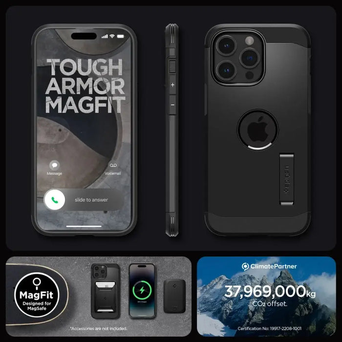 Spigen Tough Armor MagSafe iPhone 15 Pro Max Case - Black - Cell phone cases and covers<<<HurtelXML