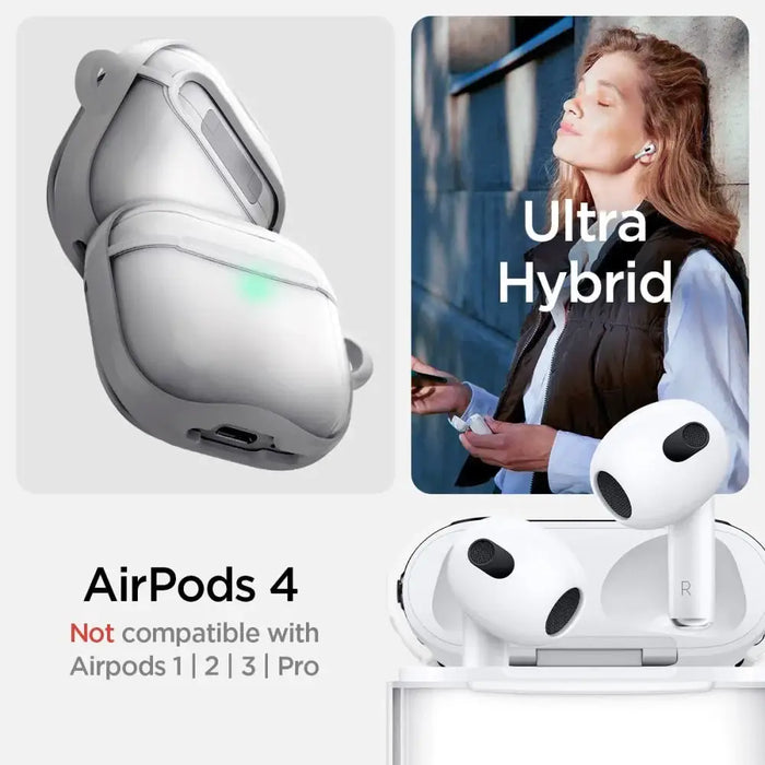 Spigen Ultra Hybrid Case for AirPods 4 - White - Cell phone cases and covers<<<HurtelXML