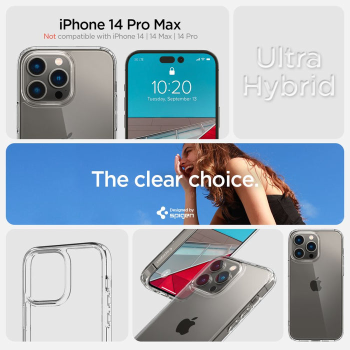 Spigen Ultra Hybrid Case for iPhone 14 Pro Max - Clear - Cell phone cases and covers<<<HurtelXML