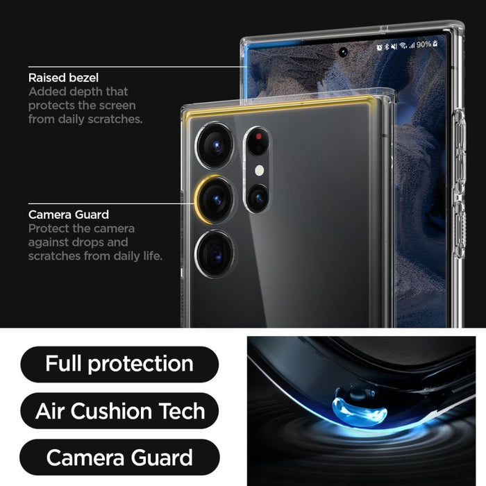 Spigen Ultra Hybrid Case for Samsung Galaxy S23 Ultra - Transparent - Cell phone cases and covers<<<HurtelXML