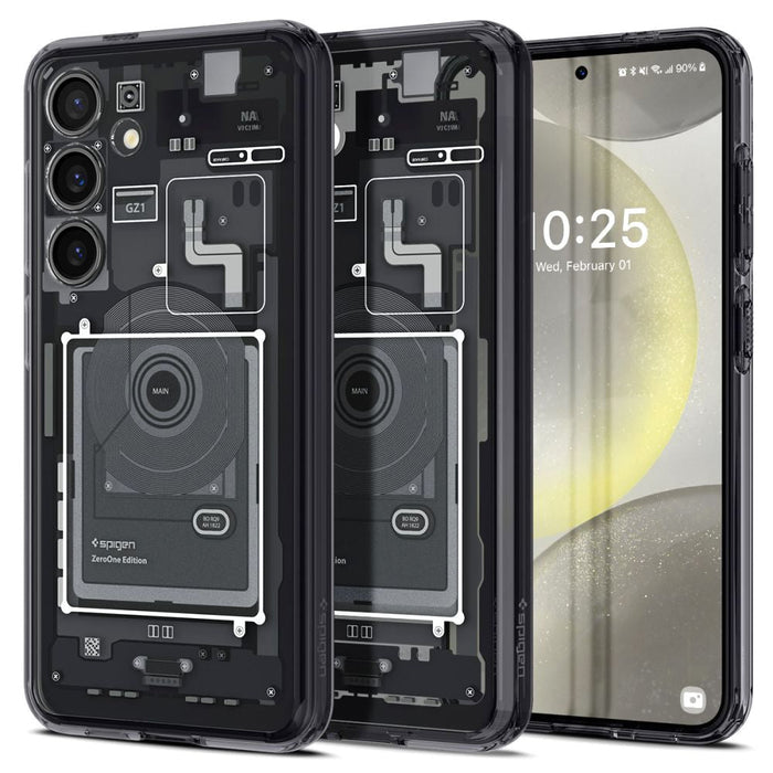 Spigen Ultra Hybrid Case for Samsung Galaxy S24 - Dark Gray (Zero One Pattern) - Cell phone cases and covers<<<HurtelXML