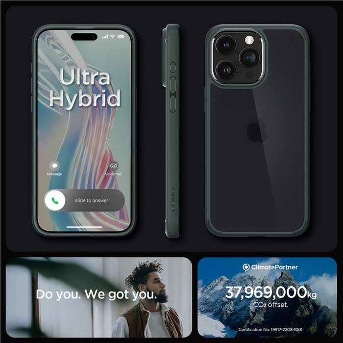 Spigen Ultra Hybrid iPhone 15 Pro Case - Dark Green - Cell phone cases and covers<<<HurtelXML