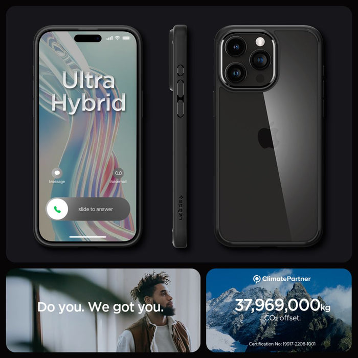 Spigen Ultra Hybrid iPhone 15 Pro Case - Matte Black - Cell phone cases and covers<<<HurtelXML
