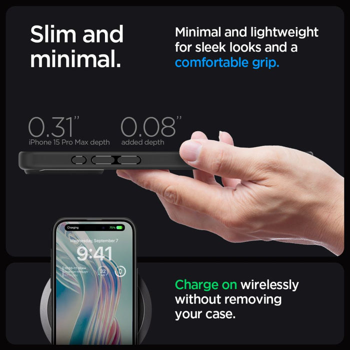 Spigen Ultra Hybrid iPhone 15 Pro Max Case - Matte Black - Cell phone cases and covers<<<HurtelXML