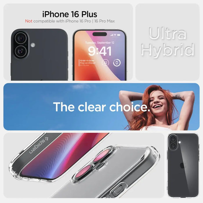 Spigen Ultra Hybrid iPhone 16 Plus Case - Clear - Cell phone cases and covers<<<HurtelXML