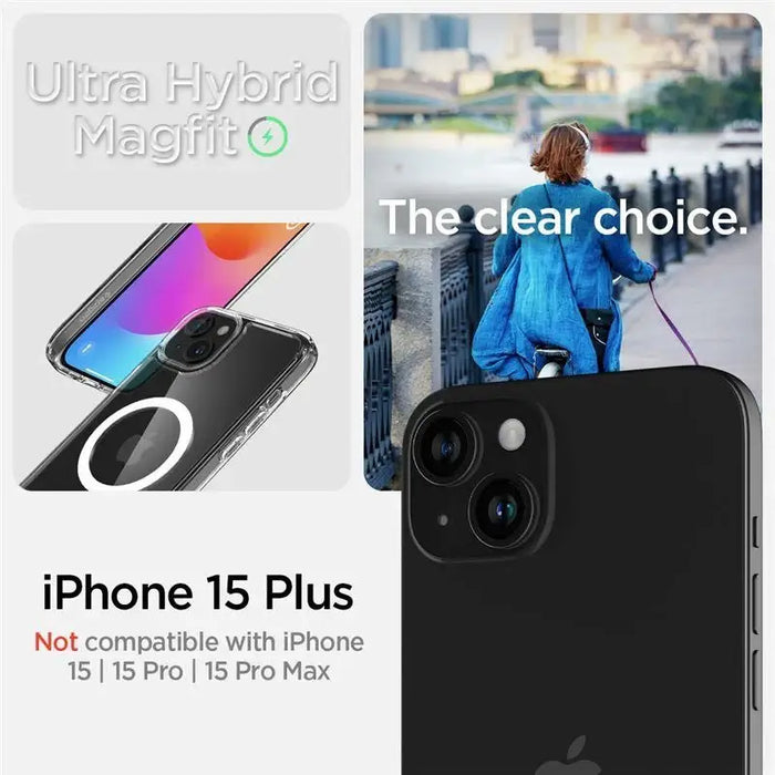 Spigen Ultra Hybrid Mag Case with MagSafe for iPhone 15 Plus - White - Cell phone cases and covers<<<HurtelXML