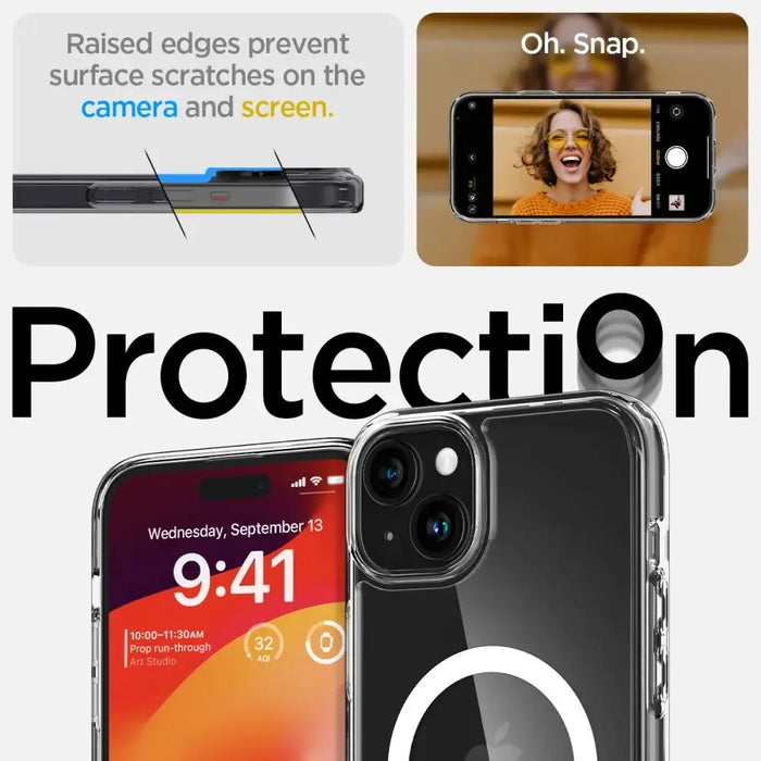 Spigen Ultra Hybrid Mag Case with MagSafe for iPhone 15 Plus - White - Cell phone cases and covers<<<HurtelXML