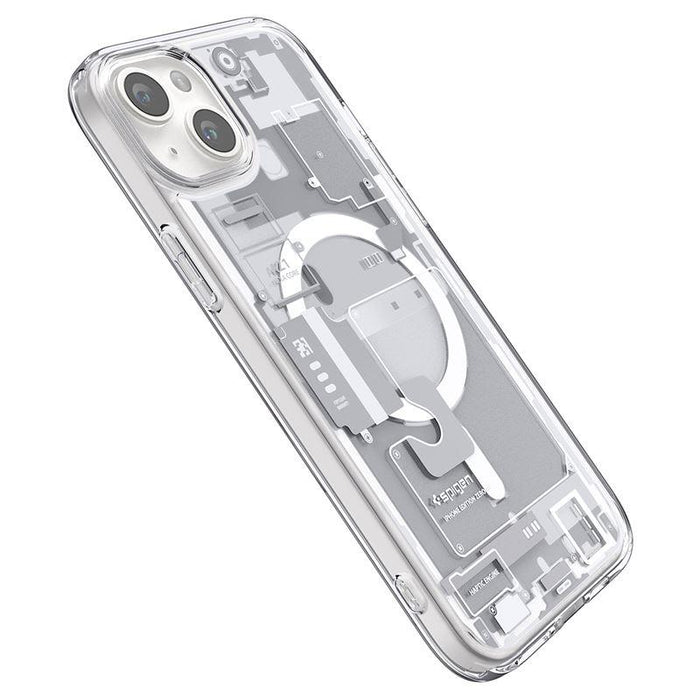 Spigen Ultra Hybrid Mag Case with MagSafe for iPhone 15 Plus - White (Zero One Pattern) - Cell phone cases