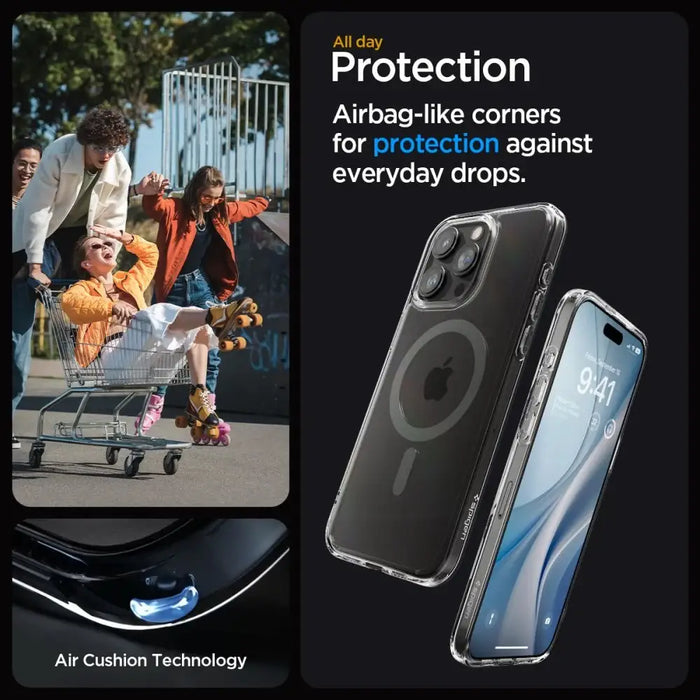 Spigen Ultra Hybrid Mag Case with MagSafe for iPhone 15 Pro - Clear Gray - Cell phone cases and covers<<<HurtelXML