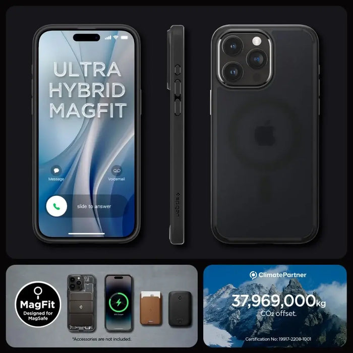 Spigen Ultra Hybrid Mag Case with MagSafe for iPhone 15 Pro - Clear Black - Cell phone cases and covers<<<HurtelXML