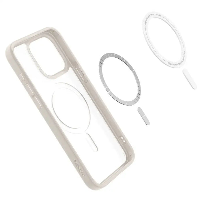 Spigen Ultra Hybrid Mag Case with MagSafe for iPhone 15 Pro - Matte Natural Titanium - Cell phone cases