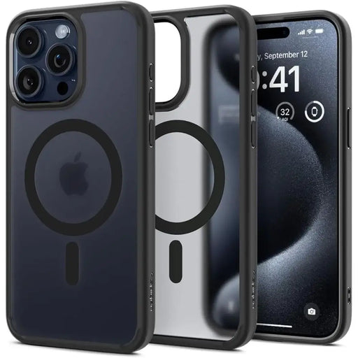 Spigen Ultra Hybrid Mag Case with MagSafe for iPhone 15 Pro Max - Clear Black - Cell phone cases and covers<<<HurtelXML