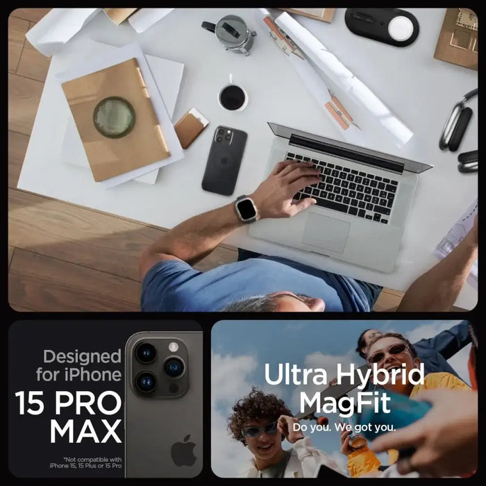 Spigen Ultra Hybrid Mag Case with MagSafe for iPhone 15 Pro Max - Clear Black - Cell phone cases and covers<<<HurtelXML