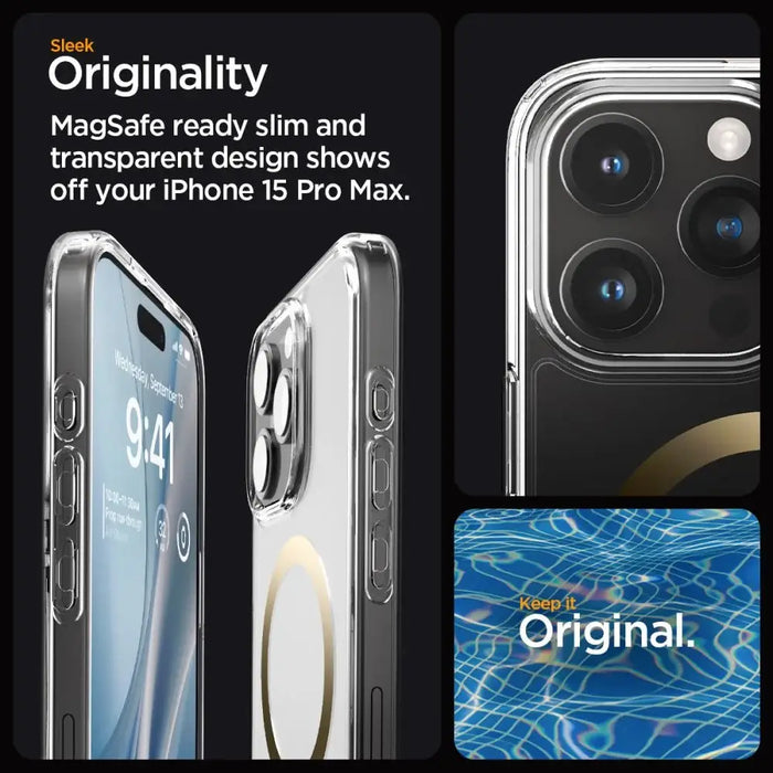 Spigen Ultra Hybrid Mag Case with MagSafe for iPhone 15 Pro Max - Gold - Cell phone cases and covers<<<HurtelXML