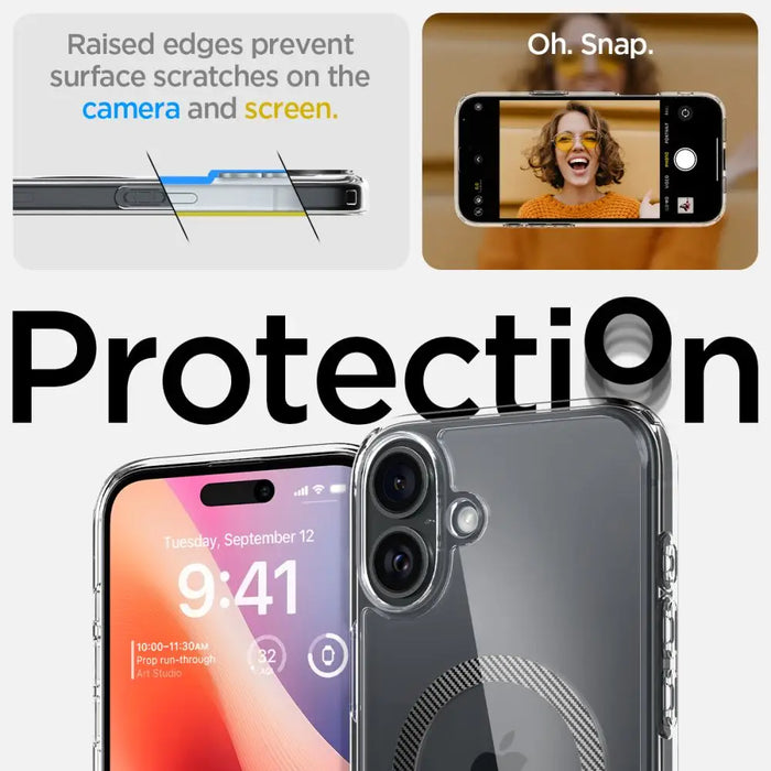 Spigen Ultra Hybrid MagSafe Carbon Fiber for iPhone 16 - Dark Gray - Cell phone cases and covers<<<HurtelXML