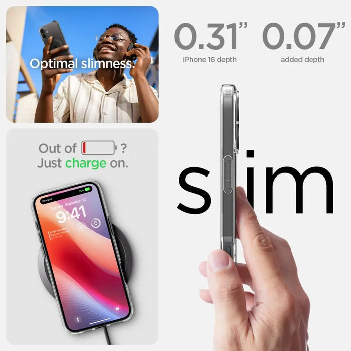 Spigen Ultra Hybrid MagSafe Carbon Fiber for iPhone 16 - Dark Gray - Cell phone cases and covers<<<HurtelXML