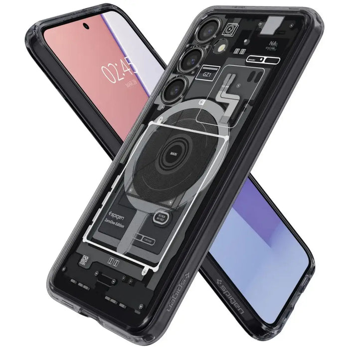 Spigen Ultra Hybrid OneTap Ring Case with MagSafe for Samsung Galaxy S24 - Clear (Zero One Pattern) - Cell phone cases