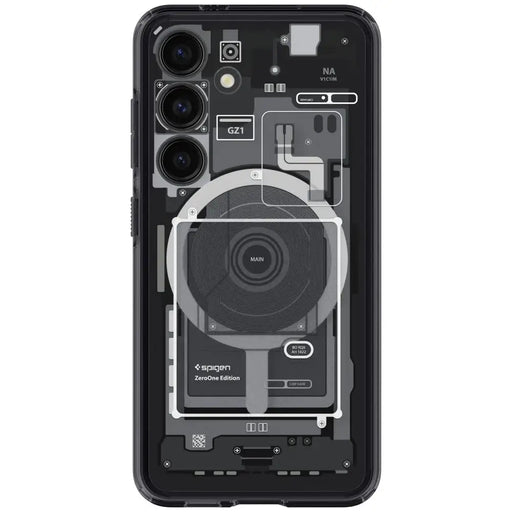 Spigen Ultra Hybrid OneTap Ring Case with MagSafe for Samsung Galaxy S24 - Clear (Zero One Pattern) - Cell phone cases