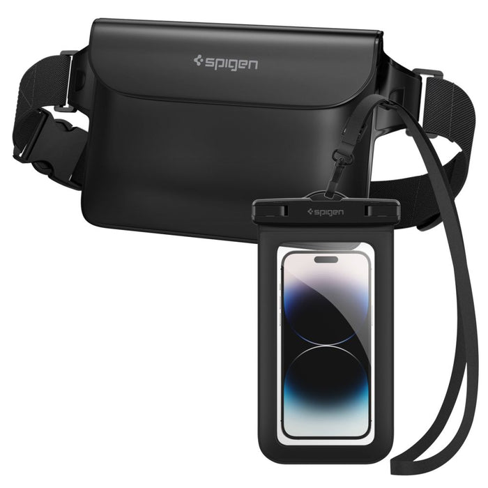 Spigen Aqua Shield A621 Waterproof Hip Bag + Floating Case - Black